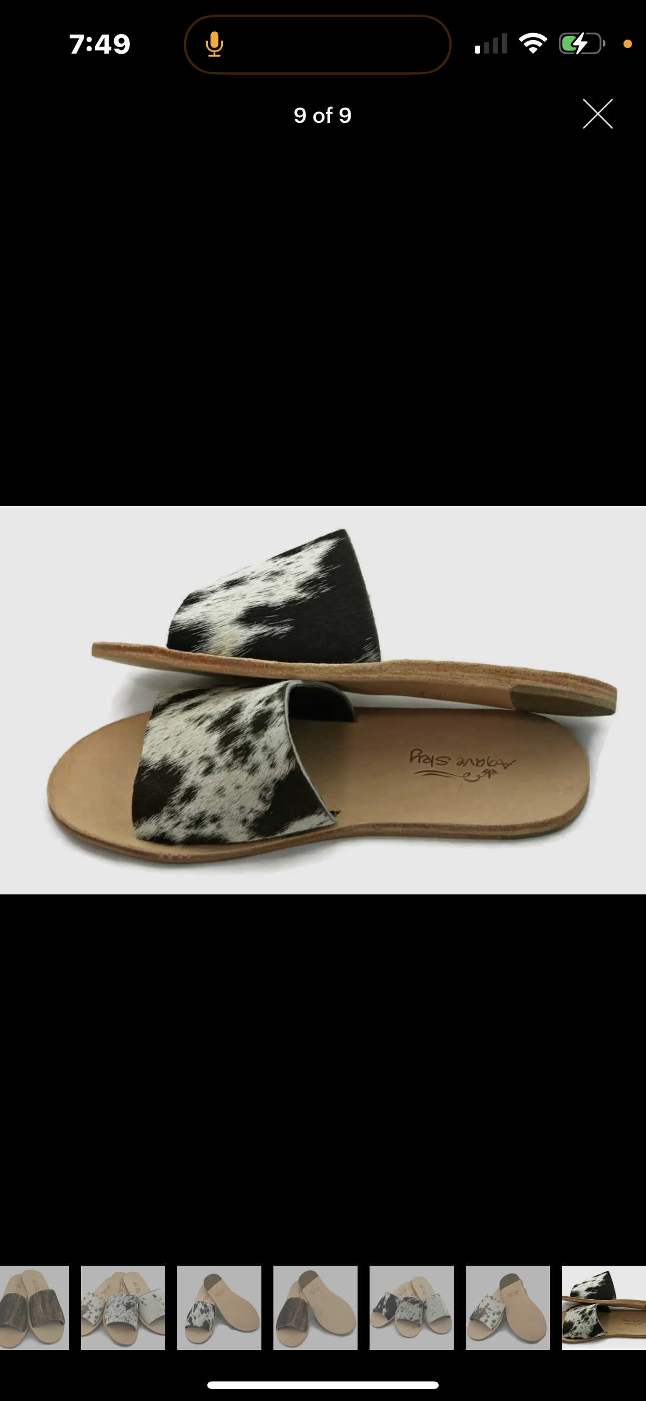 Nadia Cowhide Slides