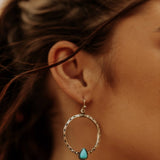 Darlin Stamp Turquoise Hooped Earrings