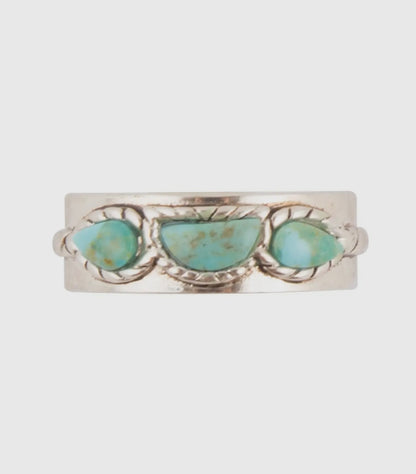 Triple Stone Simplicity Turquoise and
Sterling Silver Ring