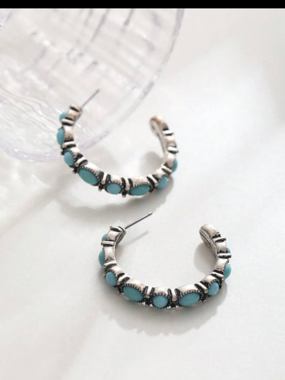 Hillary Loop turquoise earrings