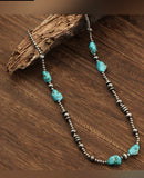 Navajo Pearl & Turquoise Stone Necklace