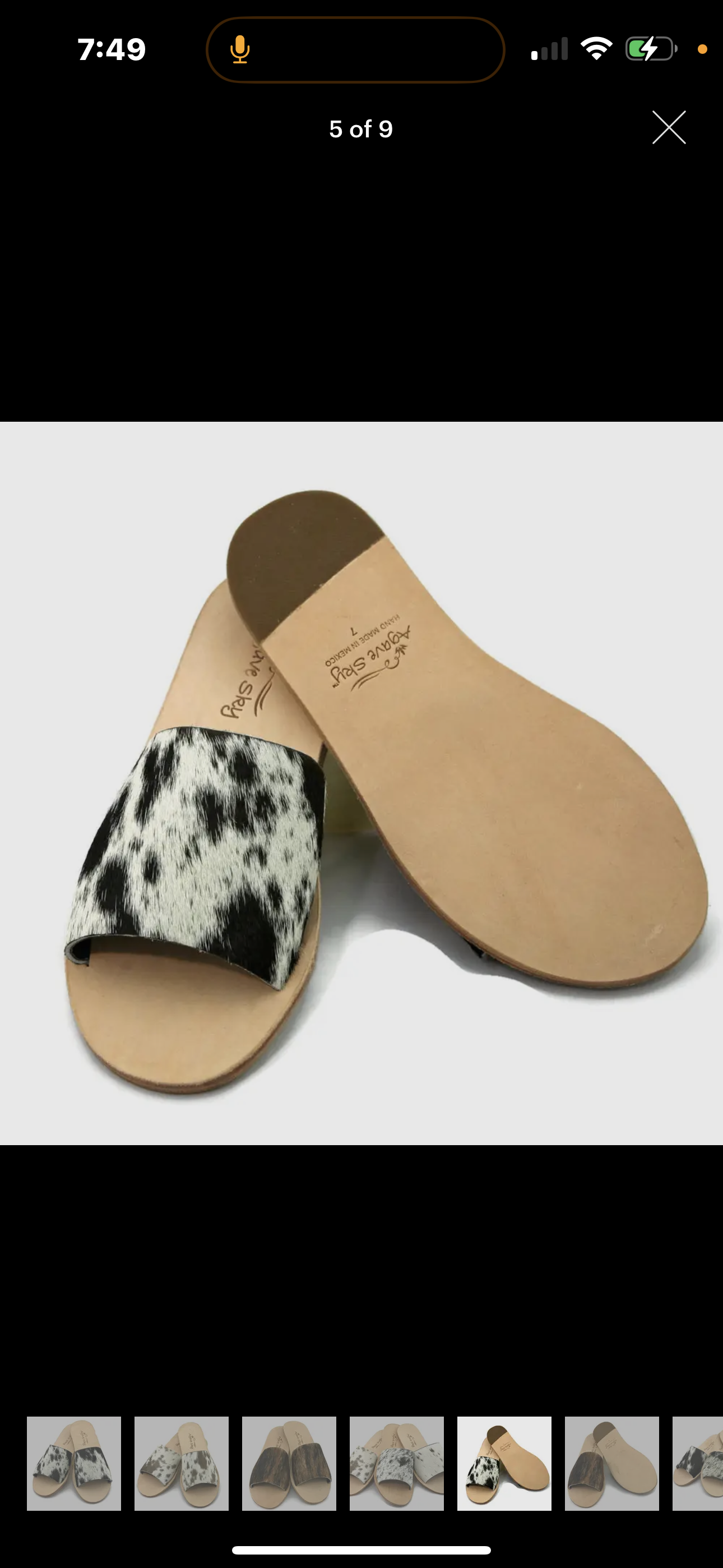 Nadia Cowhide Slides