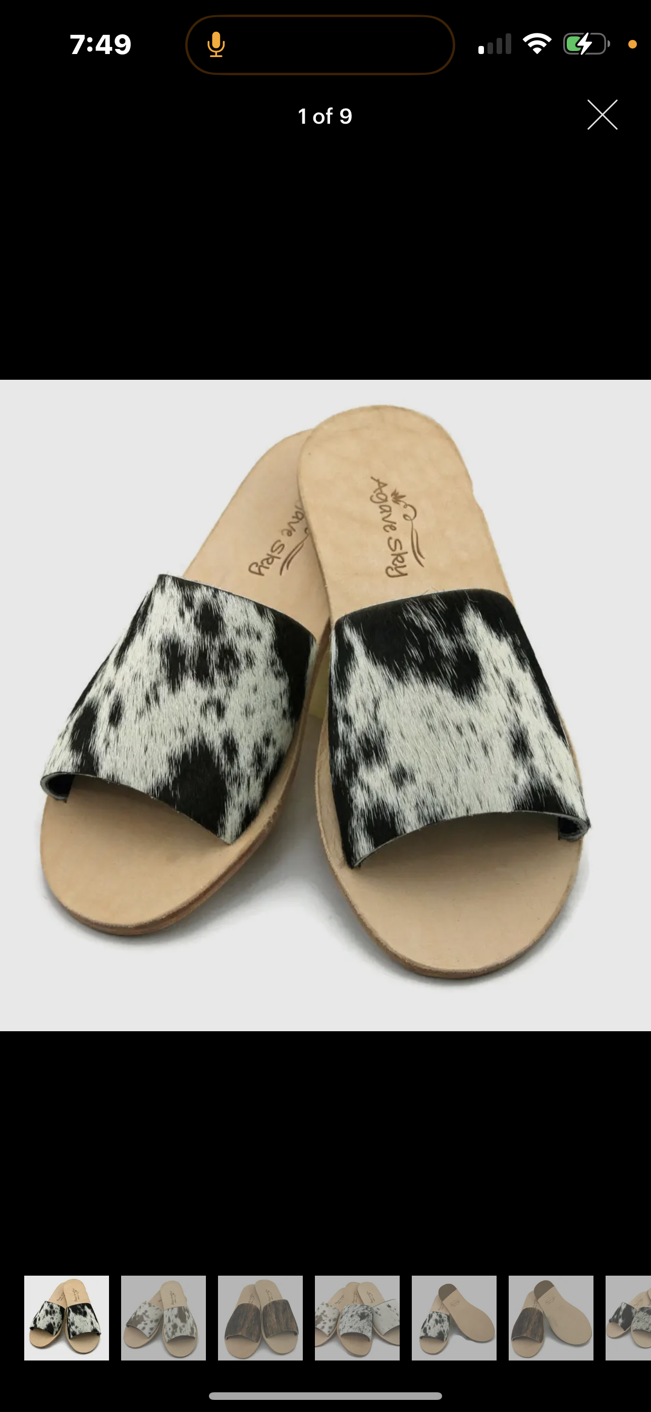 Nadia Cowhide Slides