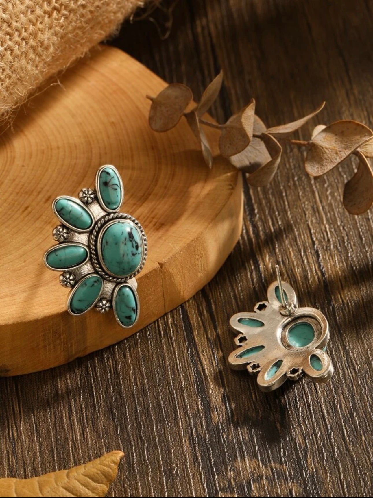 Turquoise stud earrings