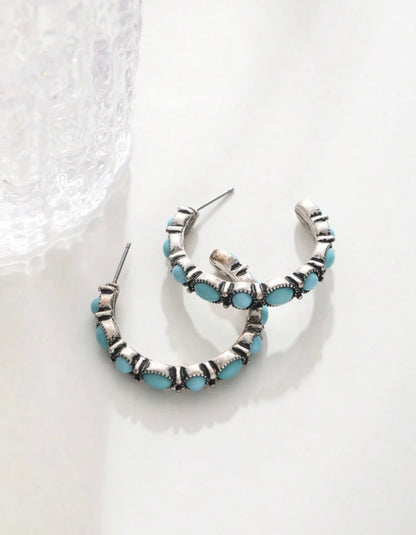 Hillary Loop turquoise earrings