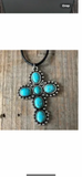 Silver & Turquoise Cross Necklace