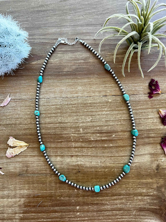 Real silver and Turquoise Navajo necklace