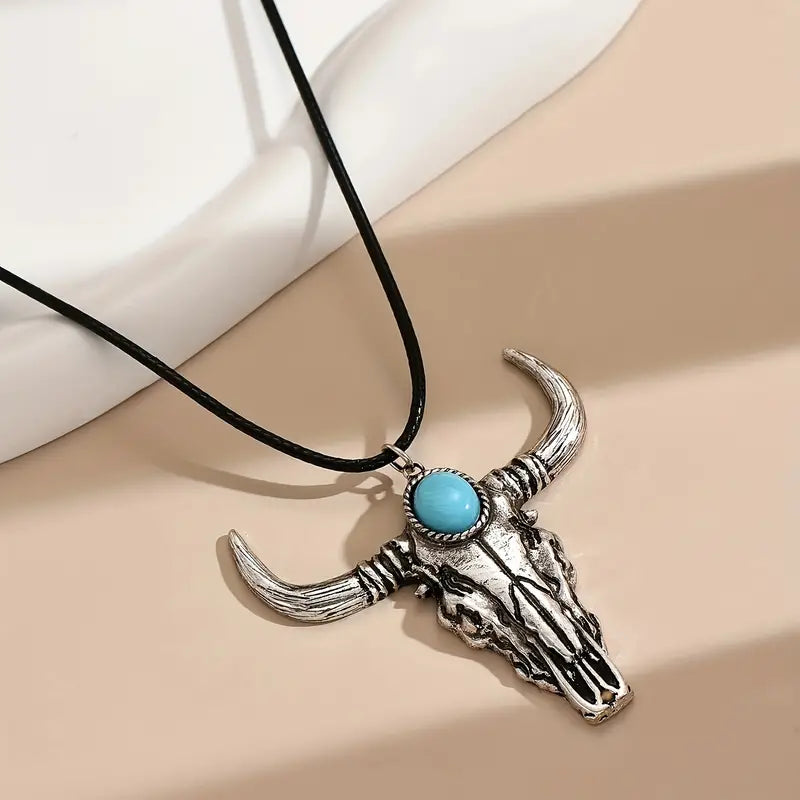 Longhorn Silver & Turquoise Necklace